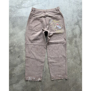 DISS Jeans Y2K Embroidered Pants K9 Playaz Shadow Boy Phat Papa Grunge (32 X 32)